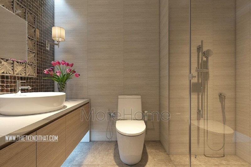 Đá ốp nhân tạo mặt tủ lavabo giúp cho gia chủ dễ dàng dọn dẹp, lau chùi vệ sinh hơn Đá ốp lavabo