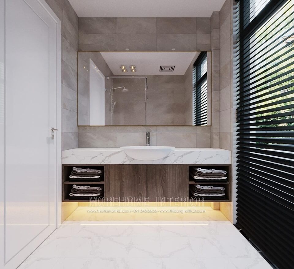 Đá nhân tạo ốp bàn lavabo vân mây màu trắng sang trọng Đá ốp lavabo