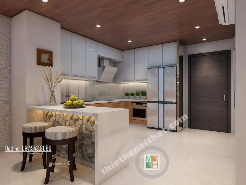 Hệ thống tủ bếp được thiết kế đơn giản nhưng rất đa năng mang đến sự tiện nghi cho người nội trợ Tủ bếp đẹp, sang trọng và đẳng cấp