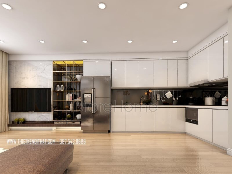 Mẫu tủ bếp hiện đại tinh tế đầy thu hút, đây là một trong những mẫu tủ được hầu hết gia chủ sống tại chung cư yêu thích Tủ bếp hiện đại, tủ bếp chữ u, tủ bếp chữ i, tủ bếp chữ l