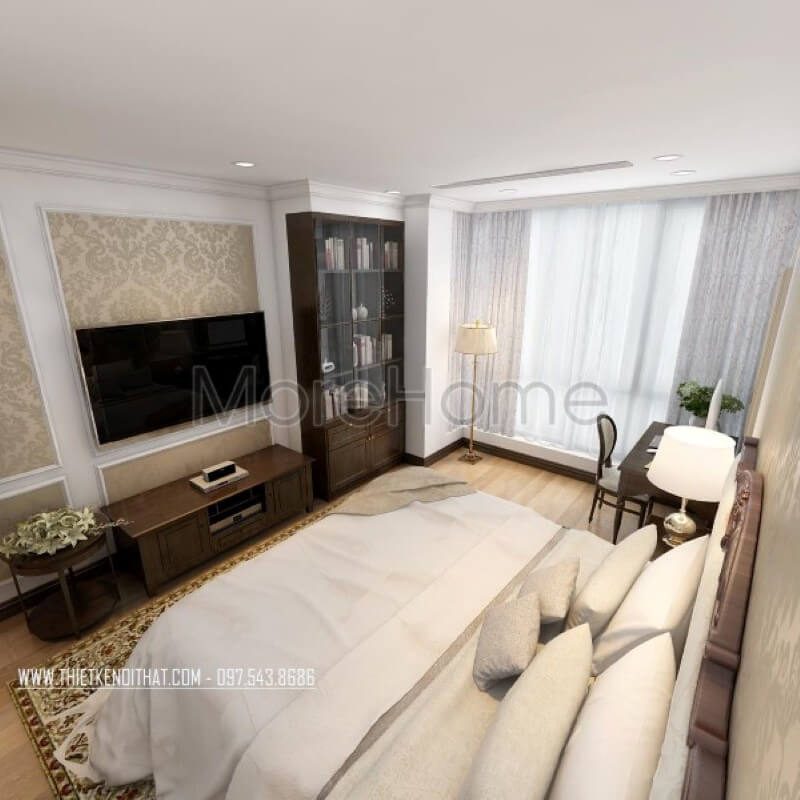 Mẫu giường ngủ tân cổ điển ấn tượng mang lại cho gia chủ một không gian nghỉ ngơi thư giãn nhất Mẫu thiết kế nội thất chung cư đẹp