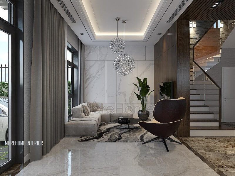 Trang trí nội thất phòng khách hiện đại, sang trọng cho biệt thự, nhà phố.