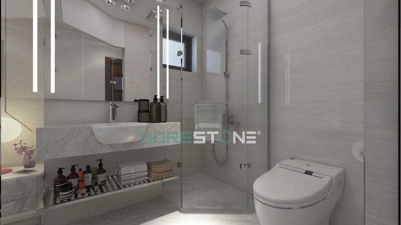 thi công không gian phòng tắm sang trọng theo phong cách hiện đại tối giãn