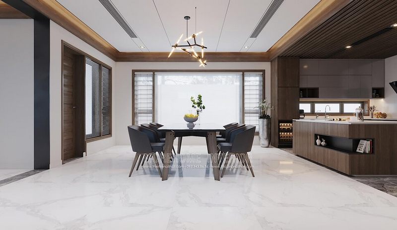 Mẫu bàn ăn cho nhà phố với chất liệu gỗ tự nhiên cao cấp