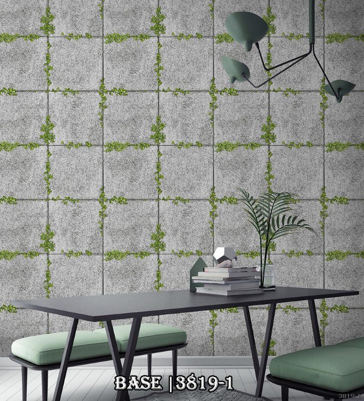 Một góc nhỏ trong nhà của khách hàng được trang trí bằng mẫu giấy dán tường giả đá.