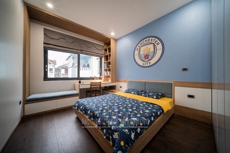 Mang xu hướng phóng khoáng Địa Trung Hải không gian phòng ngủ này sẽ khiến bé trai luôn vui vẻ khi bước vào phòng