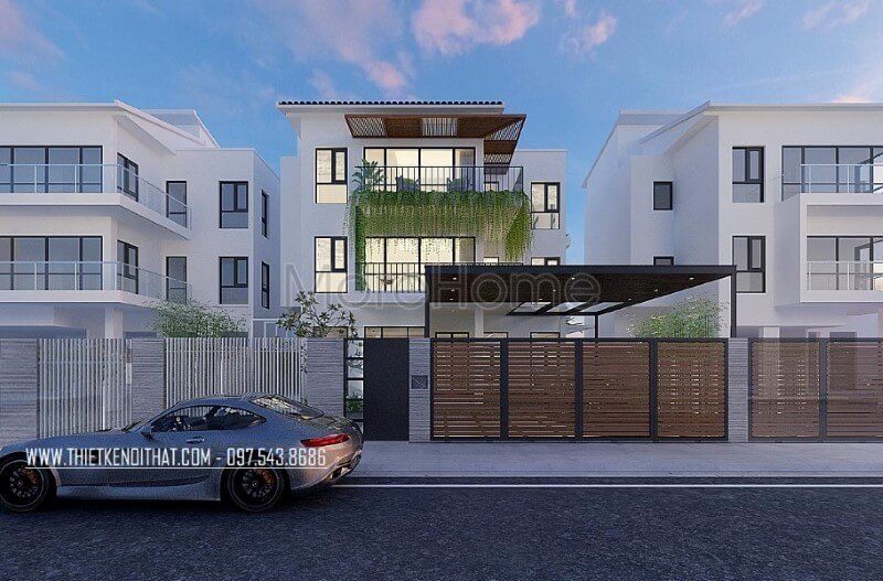 Thiết kế kiến trúc biệt thự 3 tầng hiện đại, đẹp tại khu đô thị Xuân Phương Hà Nội.