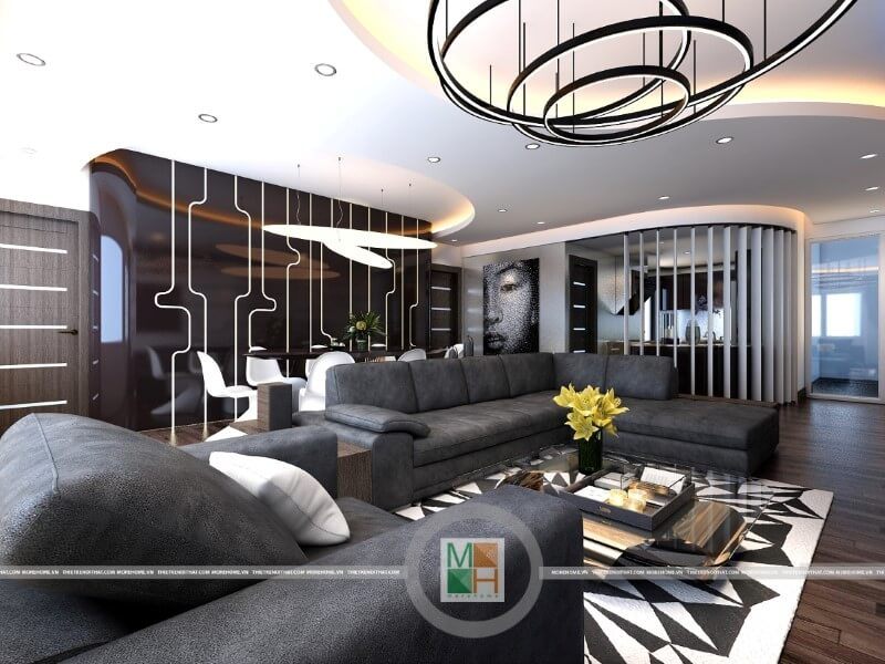 .
Kiến trúc sư Morehome áp dụng các hình khối đơn giản và cụ thể để thiết kế một phòng khách chung cư đẹp, giúp gia chủ có trải nghiệm thuận tiện và rõ ràng hơn.